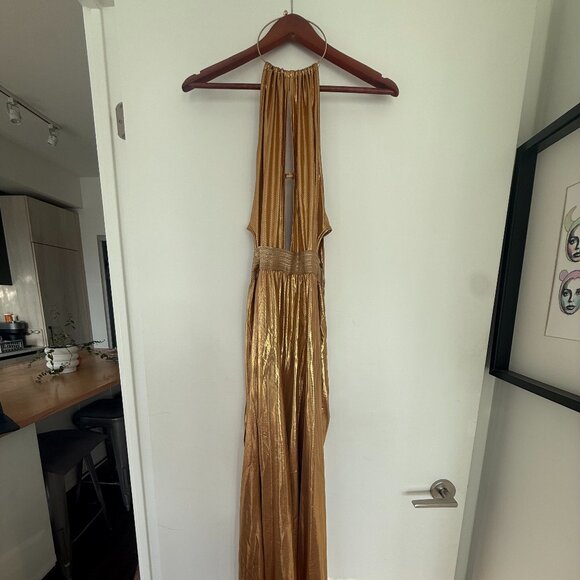 70's Metallic Gold Bodysuit - Picture 1 of 2